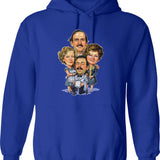 Fawlty Arts Towers Tv Series Characters Funny Design Graphic Pullover Hoodie - Blue