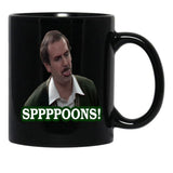 Fawlty Towers Sppppoons Black Coffee Mug, Gift Coffee Mug - Black