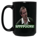 Fawlty Towers Sppppoons Black Coffee Mug, Gift Coffee Mug - Black