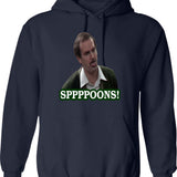 Fawlty Towers Sppppoons Graphic Pullover Hoodie - Navy