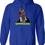 Fawlty Towers Sppppoons Graphic Pullover Hoodie - Blue