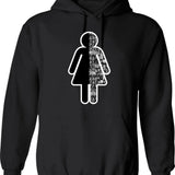 Female Carpenter Hoodie - Retro Graphic Pullover Hoodie for Men & Women - Black