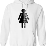 Female Carpenter Hoodie - Retro Graphic Pullover Hoodie for Men & Women - White