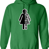 Female Carpenter Hoodie - Retro Graphic Pullover Hoodie for Men & Women - Green