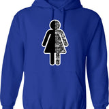 Female Carpenter Hoodie - Retro Graphic Pullover Hoodie for Men & Women - Blue