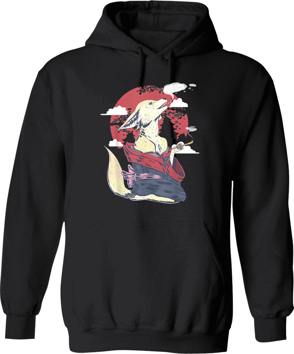 Fennec Fox Retro Vintage 60s 70s Fennic Fox Hoodie - Black