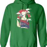 Fennec Fox Retro Vintage 60s 70s Fennic Fox Hoodie - Green