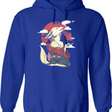Fennec Fox Retro Vintage 60s 70s Fennic Fox Hoodie - Blue