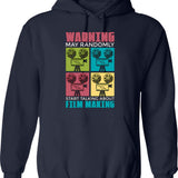Fight Or Flight Hoodie - Retro Graphic Pullover Hoodie for Men & Women - Navy
