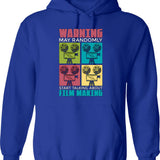Fight Or Flight Hoodie - Retro Graphic Pullover Hoodie for Men & Women - Blue