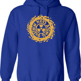Fire Atomic Hoodie - Retro Graphic Pullover Hoodie for Men & Women - Blue