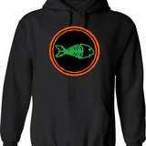 Fish Upon A Star Hoodie - Retro Graphic Pullover Hoodie for Men & Women - Black