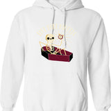 Fist Bump Hoodie - Retro Graphic Pullover Hoodie for Men & Women - White