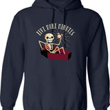 Fist Bump Hoodie - Retro Graphic Pullover Hoodie for Men & Women - Navy