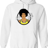 Flashdance Hoodie - Retro Graphic Pullover Hoodie for Men & Women - White