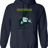 Fletch Vintage Hoodie - Retro Graphic Cosy Pullover - Navy