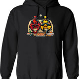 Flight Of The Elephants (option) Hoodie - Retro Graphic Pullover Hoodie for Men & Women - Black
