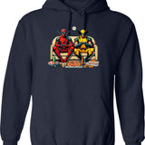 Flight Of The Elephants (option) Hoodie - Retro Graphic Pullover Hoodie for Men & Women - Navy