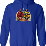 Flight Of The Elephants (option) Hoodie - Retro Graphic Pullover Hoodie for Men & Women - Blue