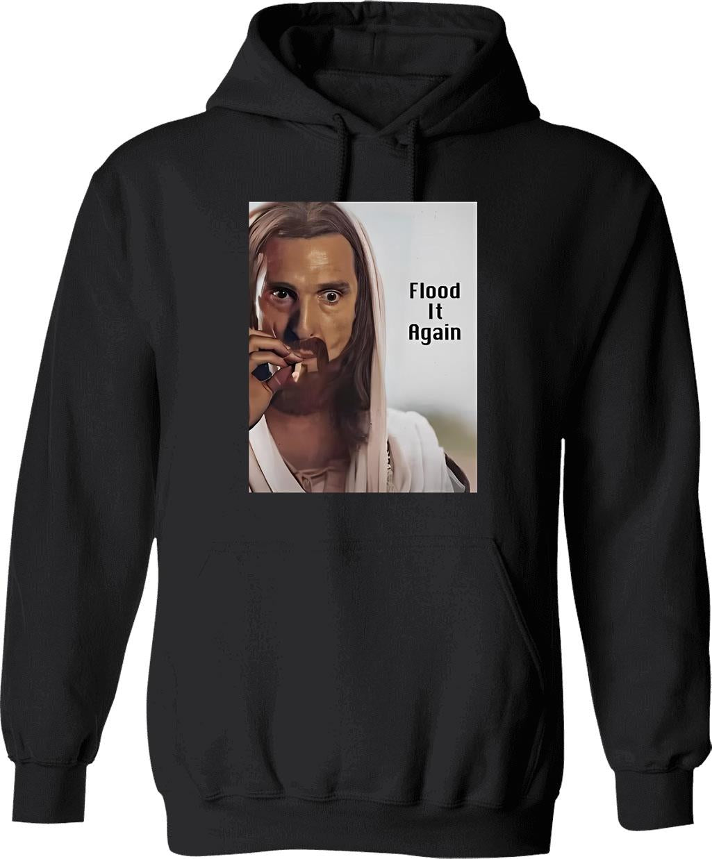 Flood It Again Graphic Pullover Hoodie - Black