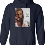 Flood It Again Graphic Pullover Hoodie - Navy