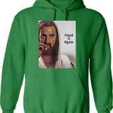 Flood It Again Graphic Pullover Hoodie - Green