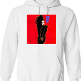Floral Hail Satan Hoodie - Retro Graphic Pullover Hoodie for Men & Women - White