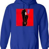 Floral Hail Satan Hoodie - Retro Graphic Pullover Hoodie for Men & Women - Blue
