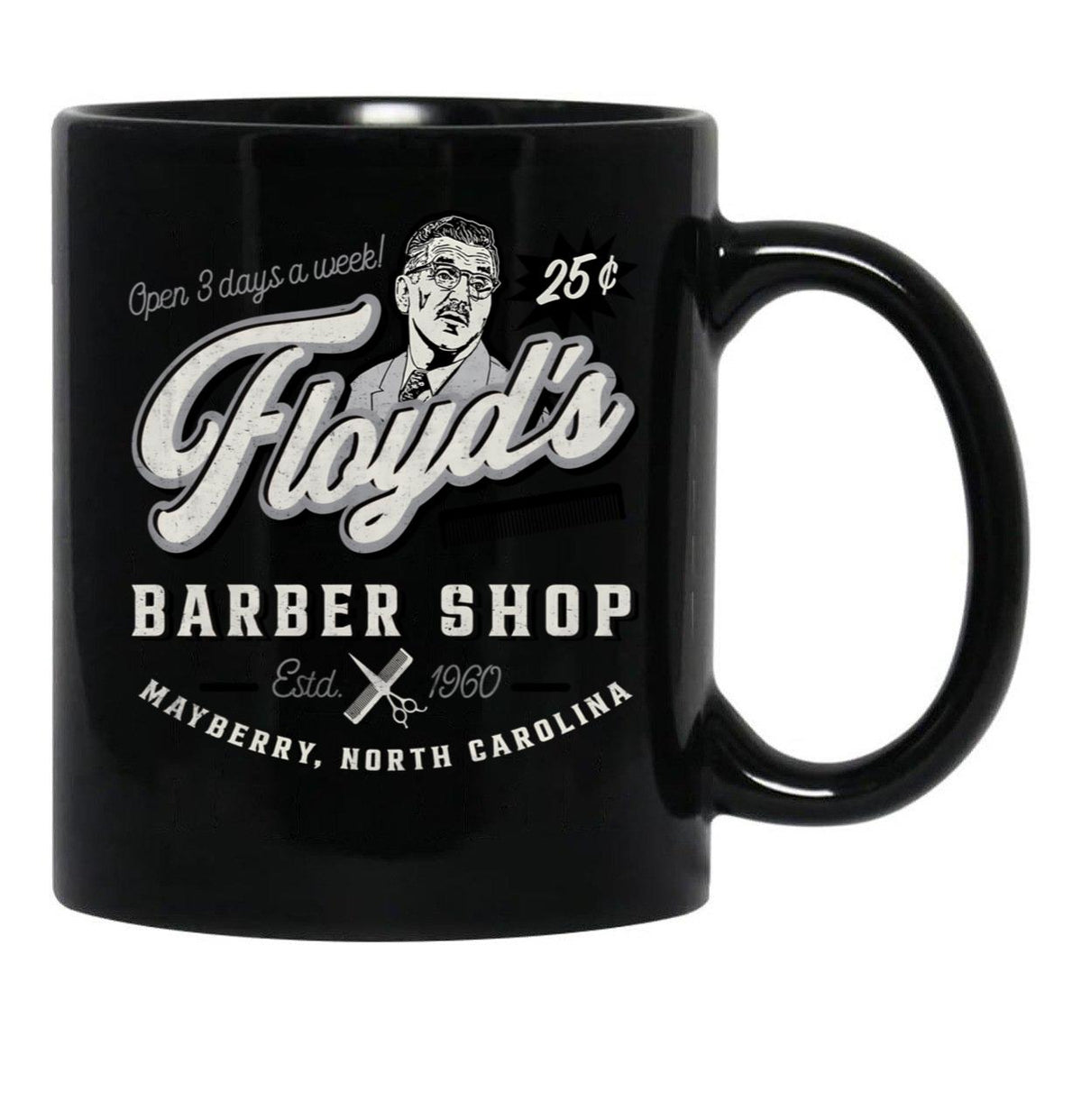 Floyd'S Barber Shop Estd. 1960 Black Coffee Mug, Gift Coffee Mug - Black