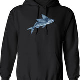 Fly Fishing Angler Vintage Retro Look Gift Hoodie - Black