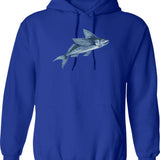 Fly Fishing Angler Vintage Retro Look Gift Hoodie - Blue