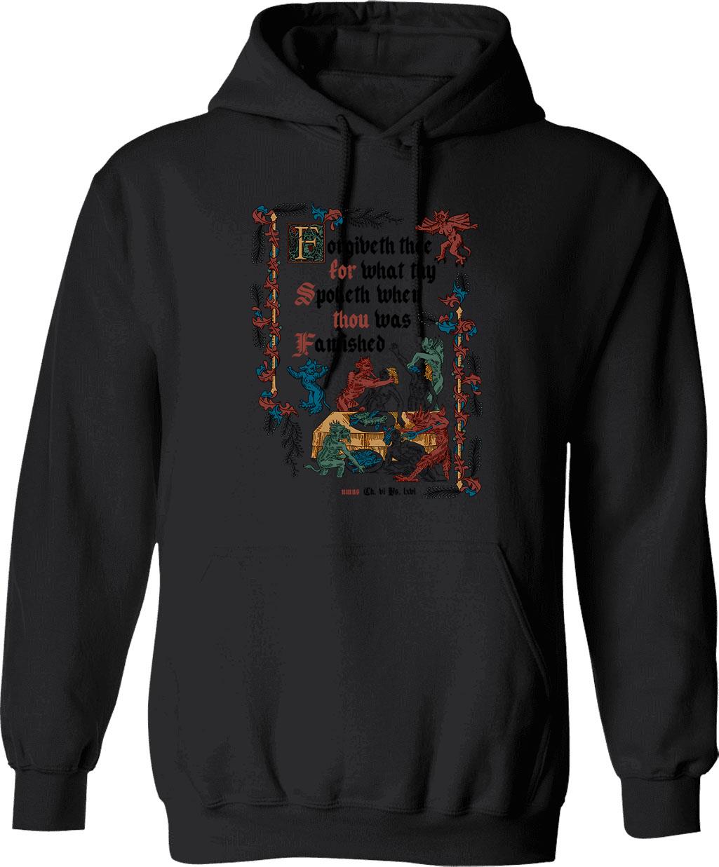 Forbidden Knowledge With Banned Books Hoodie - Retro Graphic Pullover Hoodie for Men & Women - Black