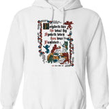 Forbidden Knowledge With Banned Books Hoodie - Retro Graphic Pullover Hoodie for Men & Women - White
