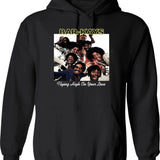 Frat Daddies Football Club Hoodie - Retro Graphic Pullover Hoodie for Men & Women - Black