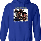 Frat Daddies Football Club Hoodie - Retro Graphic Pullover Hoodie for Men & Women - Blue
