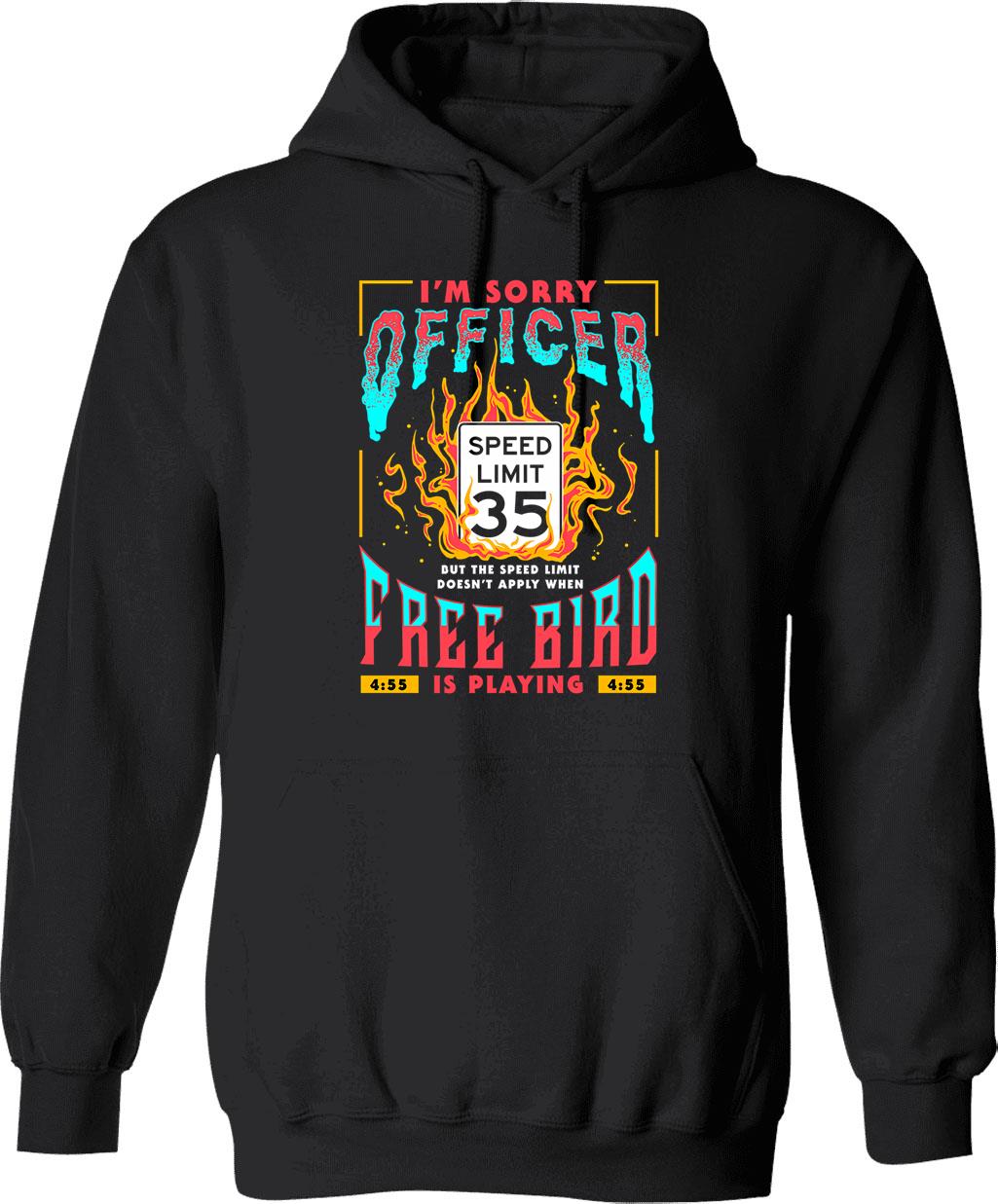 Free Bird Hoodie - Retro Graphic Pullover Hoodie for Men & Women - Black