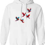 Freddyratu Hoodie - Retro Graphic Pullover Hoodie for Men & Women - White