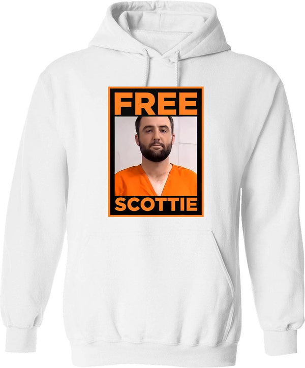 Free Scottie Mug Shot Funny Humour Graphic Pullover Hoodie - White