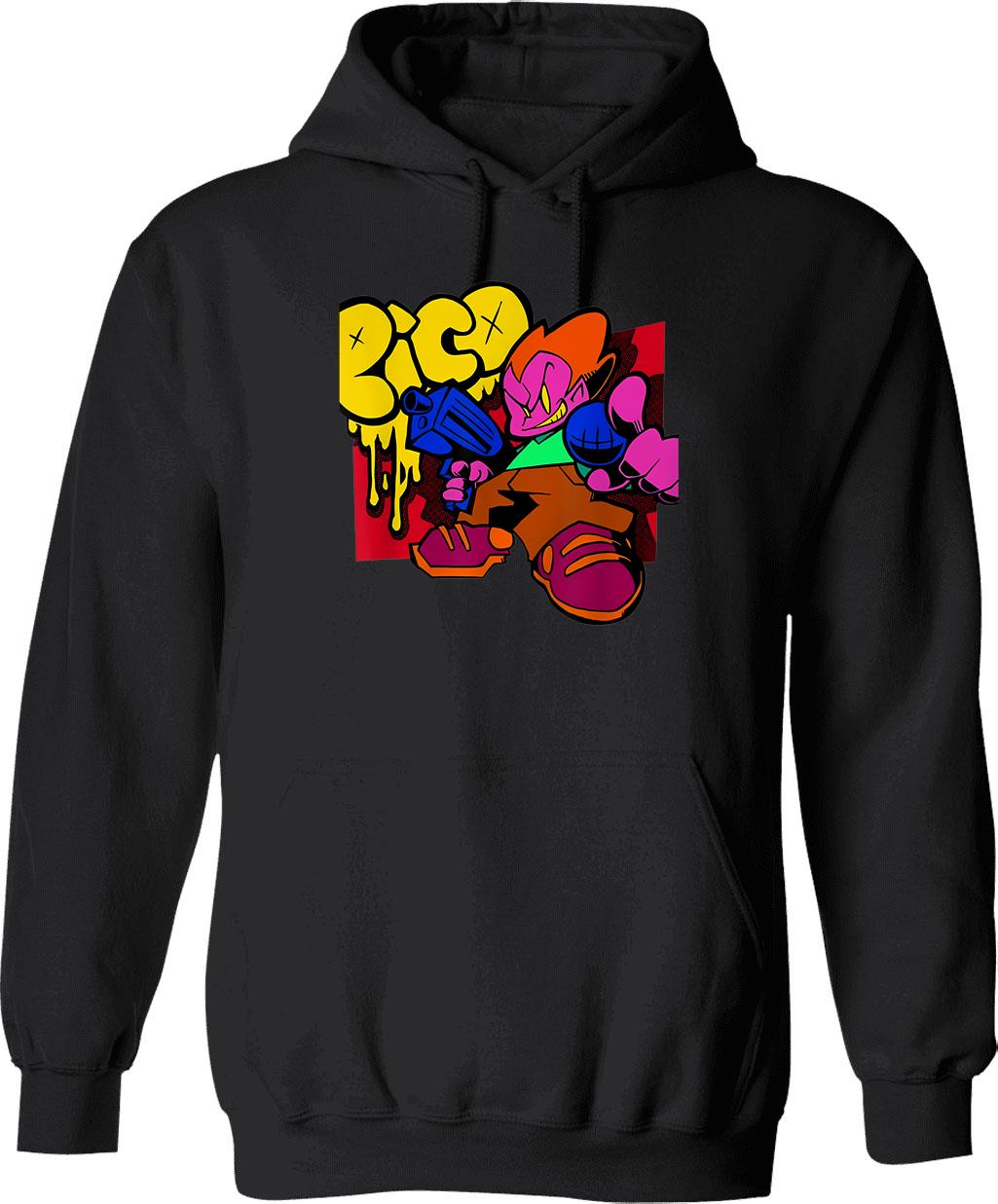 Friday Night Funkin Pico Graphic Pullover Hoodie - Black