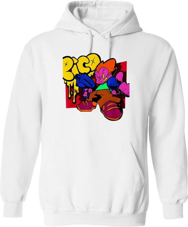 Friday Night Funkin Pico Graphic Pullover Hoodie - White