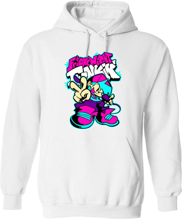 Friday Night Funkin Graphic Pullover Hoodie - White