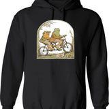 Frog And Toad (2) Hoodie - Retro Graphic Pullover Hoodie for Men & Women - Black