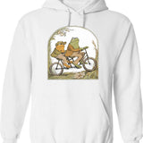 Frog And Toad (2) Hoodie - Retro Graphic Pullover Hoodie for Men & Women - White