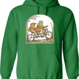 Frog And Toad (2) Hoodie - Retro Graphic Pullover Hoodie for Men & Women - Green
