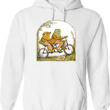 Frog And Toad Hoodie - Retro Graphic Pullover Hoodie for Men & Women - White