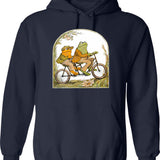 Frog And Toad Hoodie - Retro Graphic Pullover Hoodie for Men & Women - Navy