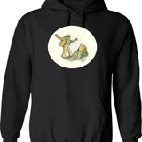 Frog And Toad (1) Hoodie - Retro Graphic Pullover Hoodie for Men & Women - Black