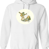 Frog And Toad (1) Hoodie - Retro Graphic Pullover Hoodie for Men & Women - White