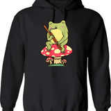 Frog Is Wrong Hoodie - Retro Graphic Pullover Hoodie for Men & Women - Black