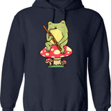 Frog Is Wrong Hoodie - Retro Graphic Pullover Hoodie for Men & Women - Navy